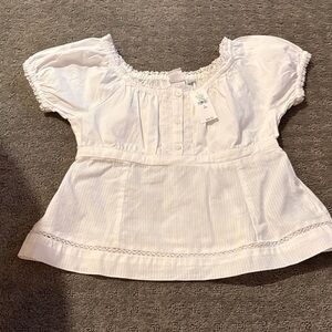 GAP White Girls Peasant Blouse